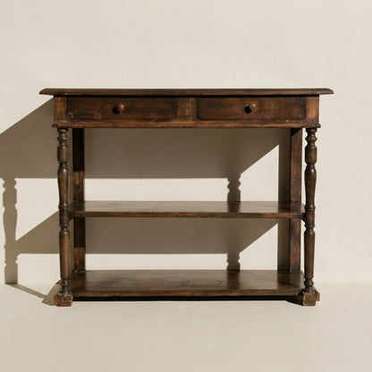 Antique solid wood console table – late 19th / early 20th century