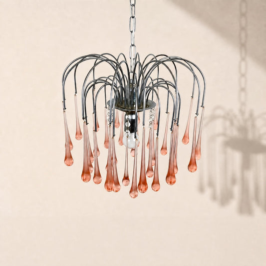 Lustre vintage en verre soufflé de Murano – Italie, années 1970