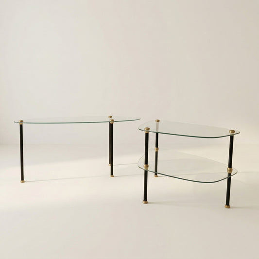 Duo de 2 tables basses ,1950 , dans le style de Edoardo Paoli