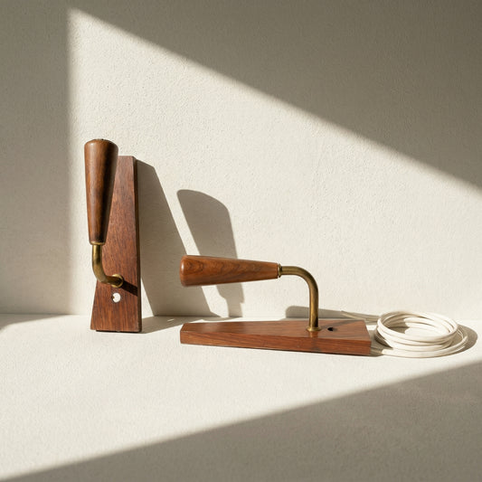 Pair of Danish rosewood wall sconces, 1960/70