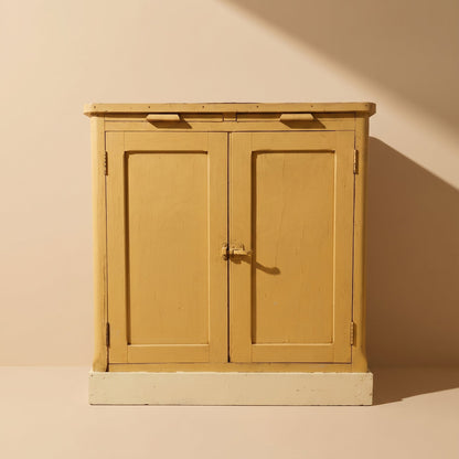 Antique butter-yellow kitchen dresser, late 19th - early 20th century