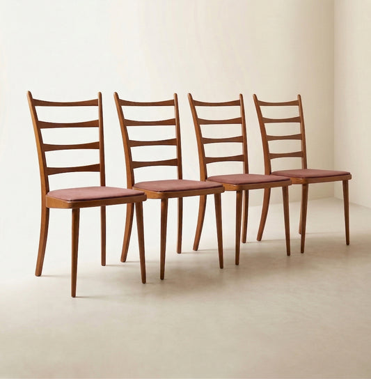 Ensemble de 4 chaises vintages style scandinave